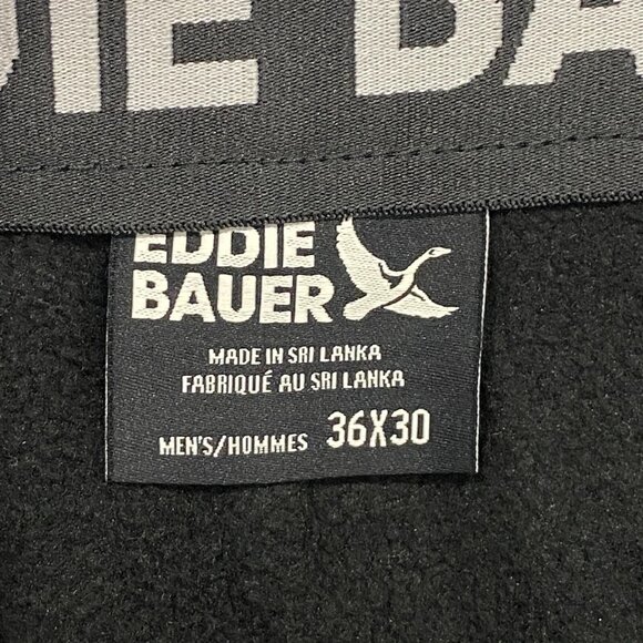 Eddie Bauer Fleece Lined Tech Pants Mens 36 x 30 Black Water Repellent Insulated - Picture 7 of 12